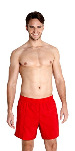 Speedo Essential 16" Shorts de Baño, Hombre, Rojo, M