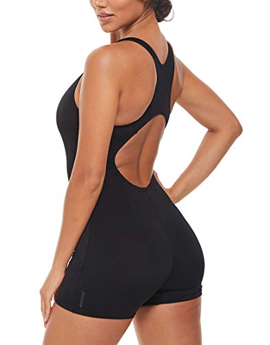 Speedo Essential Endurance + Legsuit Bañadores de Mujer para Natación, Negro/Gris, 46