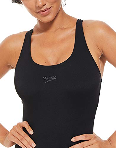 Speedo Essential Endurance + Legsuit Bañadores de Mujer para Natación, Negro/Gris, 46