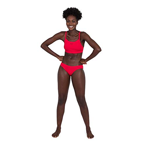 Speedo Essential Endurance+ Thinstrap 2 Piece Bikini, Mujer, Fed Red, 34 (UK 12)