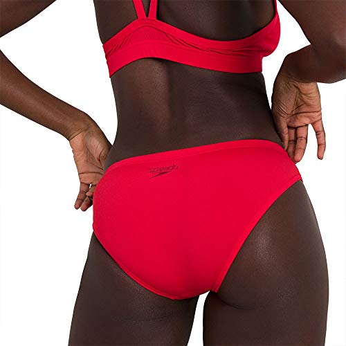 Speedo Essential Endurance+ Thinstrap 2 Piece Bikini, Mujer, Fed Red, 34 (UK 12)