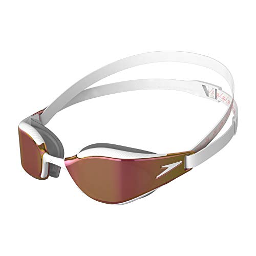 Speedo Fastskin Hyper Elite de Espejo Gafas de natación, Unisex-Adult, Blanco/Oxid Grey/Rose Gold, Einheitsgröße