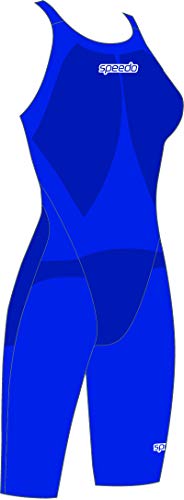 Speedo Fastskin LZR Racer Element Openback Kneeskin Bañador, Mujer, Beautiful Blue/White, 24