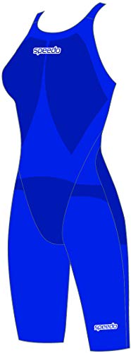 Speedo Fastskin LZR Racer Element Openback Kneeskin Bañador, Mujer, Beautiful Blue/White, 28