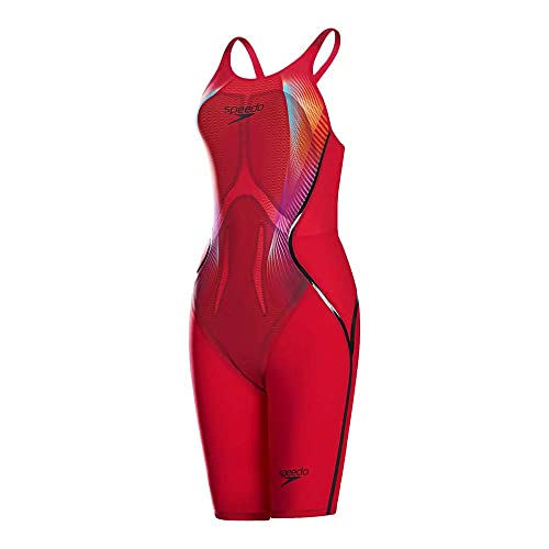 Speedo Fastskin LZR Racer X Closedback Kneeskin Bañador de Competición Largo, Rojo (Lava Red/Black/Electric Pink), 25