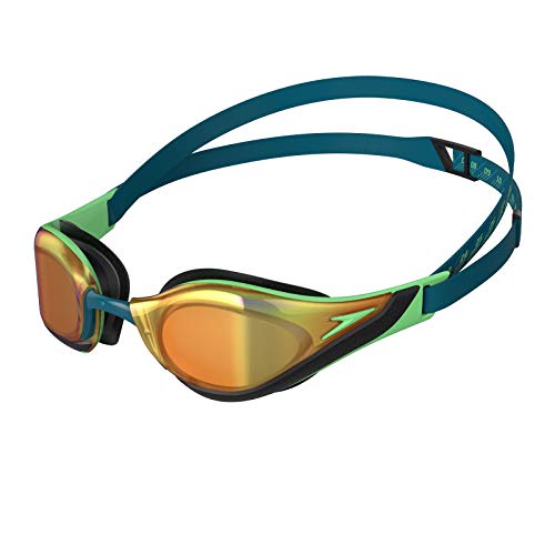 Speedo Fastskin Pure Focus Mirror Gafas De Natación, Unisex Adulto, Nordic Teal/Green Glow/Gold Shadow, Talla Única