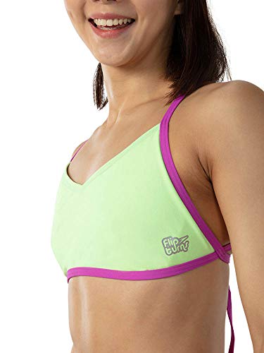 Speedo Freestyler Top AF Parte Superior Bikini, Mujer, Bright Zest/Neon Orchid, 30