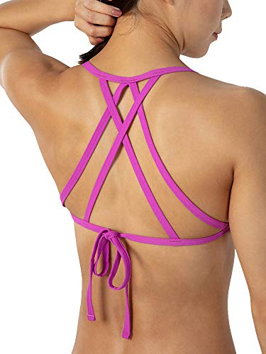 Speedo Freestyler Top AF Parte Superior Bikini, Mujer, Bright Zest/Neon Orchid, 30