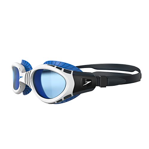 Speedo Futura Biofuse Flexiseal Gafas de Natación, para mujeres, Blanco/Azul, Talla Única