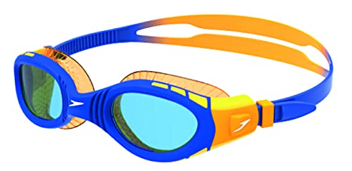 Speedo Futura Biofuse Flexiseal Gafas Natación Infantil para Piscina, Color Naranja/Azul, Talla unica