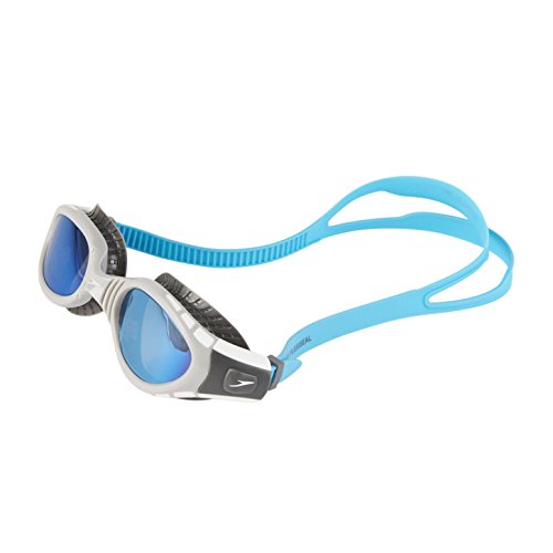 Speedo Futura Biofuse Flexiseal Mirror Gafas de Natación, Unisex Adulto, carbón USA/Gris/Azul Espejo, Talla Única