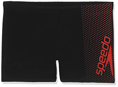 Speedo Gala Logo Bañador, Adult Male, Negra/Lava Rojo, 34 (ES 85 CM)