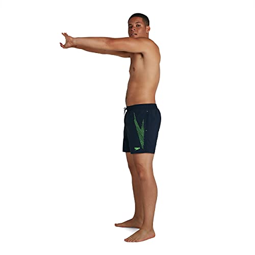 Speedo Hombre Boom Logo 16" Bañador para Hombre, Navy/Zest Green, XX-Large