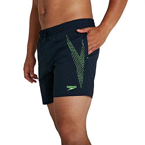 Speedo Hombre Boom Logo 16" Bañador para Hombre, Navy/Zest Green, XX-Large