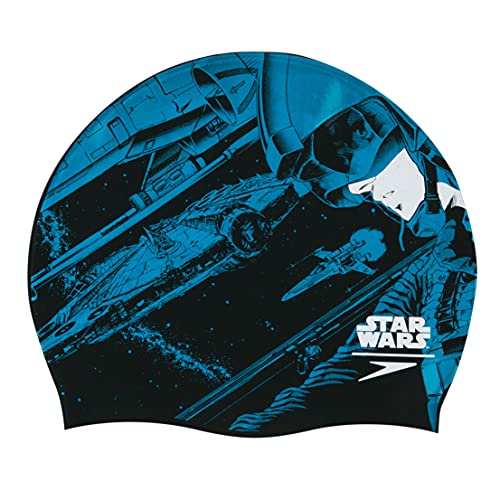 Speedo Pantalón de baño Star Wars Gorro de natación, Unisex-Youth, Negro/Azul/Blanco, Einheitsgröße