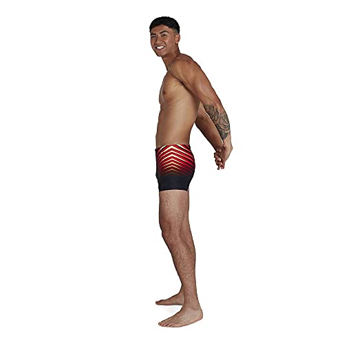 Speedo Placement Aqua Calzoncillos de Natación, Hombre, Multicolor (Noir/Dragonfire Orange), XXL