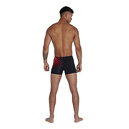 Speedo Placement Aqua Calzoncillos de Natación, Hombre, Multicolor (Noir/Dragonfire Orange), XXL