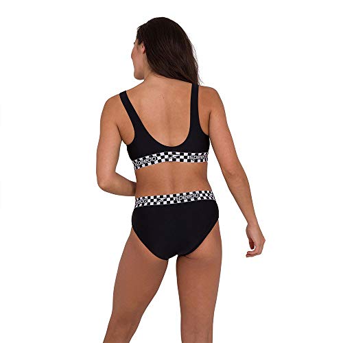 Speedo Solid U-Back 2 Piece AF Bikini, Mujer, Black, 36