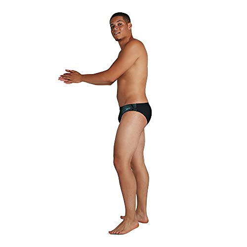 Speedo Tech Placement 7cm Calzoncillos de Natación, Hombre, Negro (Noir/Light Adriatic), L