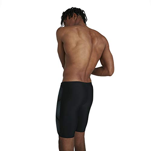 Speedo Tech Placement Jammer - Pantalones para Hombre, Hombre, Swim Briefs, 811355F888, Negro/Light Adriatic, Large