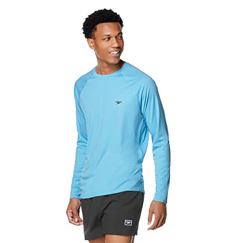 Speedo UV Swim Shirt Easy Long Sleeve Regular Fit Camiseta de protección contra erupciones, Turquesa, L para Hombre