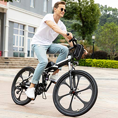 Speedrid Bicicletas eléctricas, Bicicletas Plegables eléctricas de 26 Pulgadas con Ruedas de aleación de magnesio, Bicicleta eléctrica de la Ciudad para Hombres Adultos Mujeres