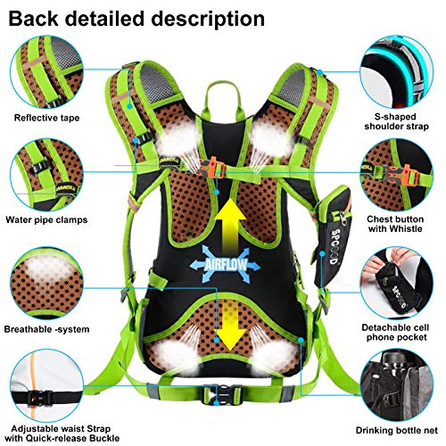 SPGOOD Mochila para bicicleta de 20L/25L/30L (9 colores), impermeable, ultraligera, para hombre y mujer, multifuncional, con protector de lluvia y cubierta para casco, mochila MTB, mochila de montaña