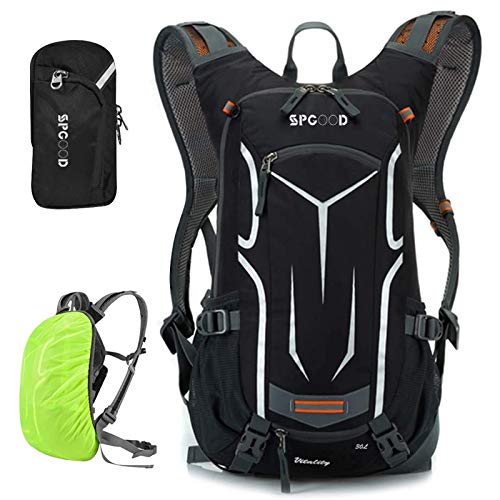 SPGOOD Mochila para bicicleta de 20L/25L/30L (9 colores), impermeable, ultraligera, para hombre y mujer, multifuncional, con protector de lluvia y cubierta para casco, mochila MTB, mochila de montaña