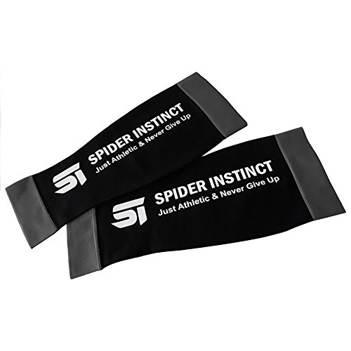 Spider Instinct - Manguitos para pantorrilla de compresión de 360 grados para Crossfit Running Trail (negro/gris, L, 42 – 46 cm)