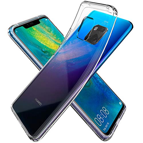 Spigen, Funda Compatible con Huawei Mate 20 Pro [Liquid Crystal] Protección Delgada de Gel Silicona y claridad Premium de TPU [Compatible con Carga Inalámbrica] - [Transparente]