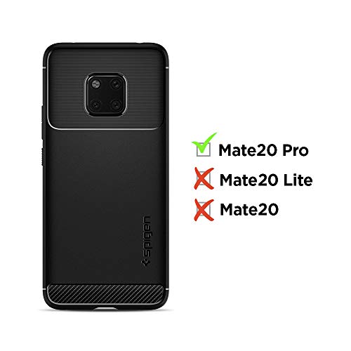 Spigen Funda Rugged Armor Compatible con Huawei Mate 20 Pro, Absorción de Choque Resistente y diseño de Fibra de Carbono - Negro