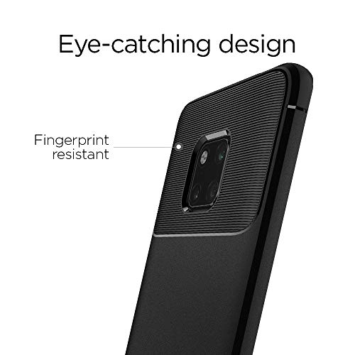 Spigen Funda Rugged Armor Compatible con Huawei Mate 20 Pro, Absorción de Choque Resistente y diseño de Fibra de Carbono - Negro