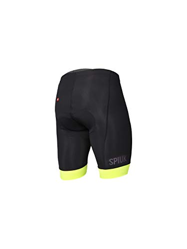 Spiuk Culote Corto S/T Anatomic Hombre Negro/Amarillo Fluor T. L, Talla L