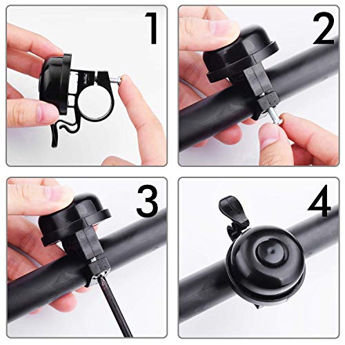 Sportout Paquete de 2 timbres para Bicicleta, Sonido Claro Fuerte y nítido para Bicicleta de Carretera, Bicicleta de montaña, Bicicleta de Crucero,Bicicleta BMX (diámetro de 2,25 cm) (Negro)