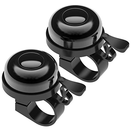 Sportout Paquete de 2 timbres para Bicicleta, Sonido Claro Fuerte y nítido para Bicicleta de Carretera, Bicicleta de montaña, Bicicleta de Crucero,Bicicleta BMX (diámetro de 2,25 cm) (Negro)