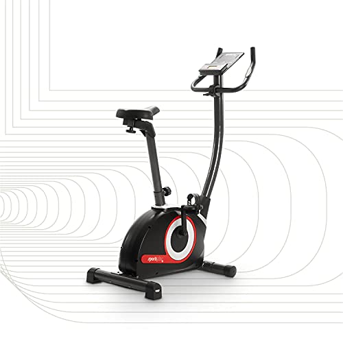 SportPlus bicicleta estática, ergómetro para el hogar, 9 kg de masa oscilante, compatibile von aplicación KinoMap, bicicleta de interior con transmisión por correa, SP-HT-9510-iE