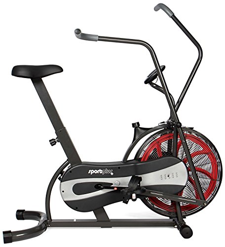 SportPlus Fan Bike, Air Bike, bicicleta de ejercicio, resistencia al aire y freno de correa, turbina de viento, entrenamiento total del cuerpo, peso máximo hasta 100 kg, seguridad probada, SP-FB-1000