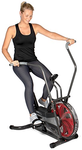 SportPlus Fan Bike, Air Bike, bicicleta de ejercicio, resistencia al aire y freno de correa, turbina de viento, entrenamiento total del cuerpo, peso máximo hasta 100 kg, seguridad probada, SP-FB-1000