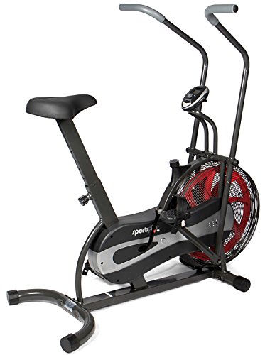 SportPlus Fan Bike, Air Bike, bicicleta de ejercicio, resistencia al aire y freno de correa, turbina de viento, entrenamiento total del cuerpo, peso máximo hasta 100 kg, seguridad probada, SP-FB-1000