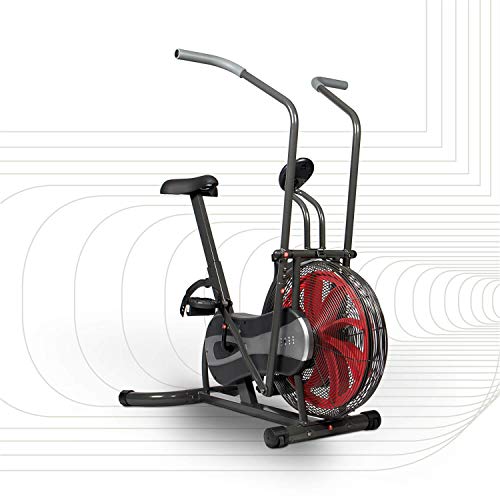 SportPlus Fan Bike, Air Bike, bicicleta de ejercicio, resistencia al aire y freno de correa, turbina de viento, entrenamiento total del cuerpo, peso máximo hasta 100 kg, seguridad probada, SP-FB-1000