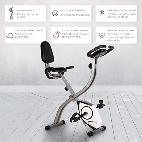 SportPlus Heimtrainer S-Bike - Bicicleta estática y de spinning para fitness, talla standard