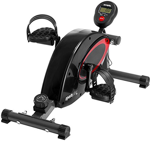 SportPlus minibicicleta estática, ordenador de entrenamiento, sistema de freno magnético, alta calidad y silencioso, 8 niveles de resistencia, entrenador de piernas, homologado, SP-HT-0001