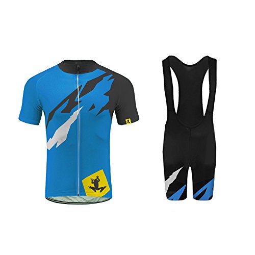 Sports Wear 2018-Julio Designs Ciclismo Maillot, Hombres Jersey + Pantalones Cortos Babero Mangas Cortas de Ciclismo Ropa Maillot Transpirable para Deportes al Aire Libre Ciclo Bicicleta