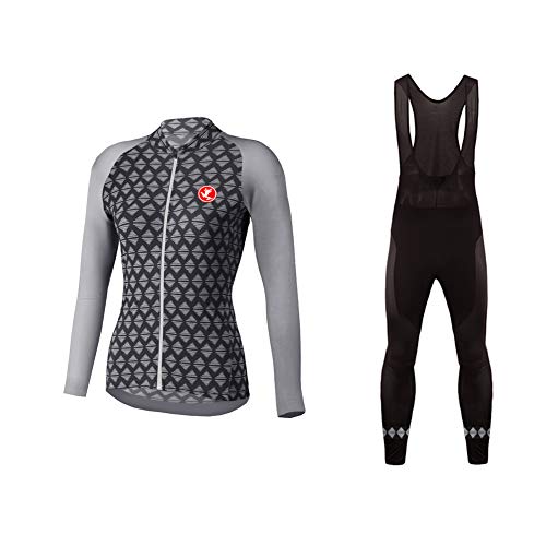 Sports Wear Bike Wear Maillot Conjunto Mangas Largas Pantalones Largos de Ciclismo para Mujer Ropa Maillot Invierno Thermal Fleece para Deportes al Aire Libre Ciclo Bicicleta Set