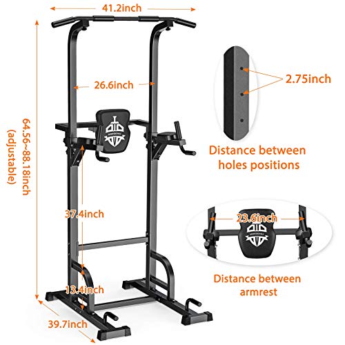 Sportsroyals estación de dominadas, barra de tracción para equipos de entrenamiento de fuerza de gimnasio en casa, capacidad de peso de 200 kg