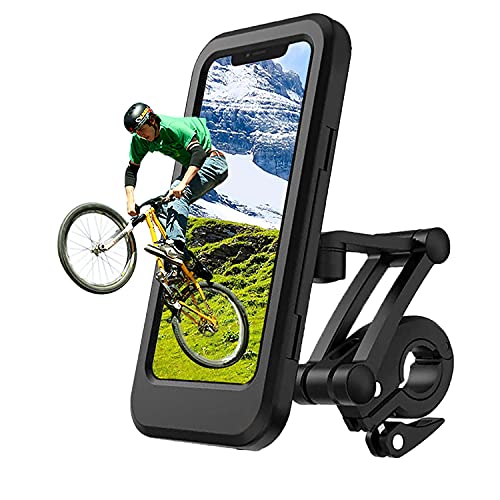 SPRIME Soporte movil Bicicleta Moto Impermeable Porta movil Bicicleta,rotación 360,Pantalla táctil Soporte movil Bici,Accesorios Bicicleta e Moto para Todos los teléfonos Inteligentes Dentro de 6.8"