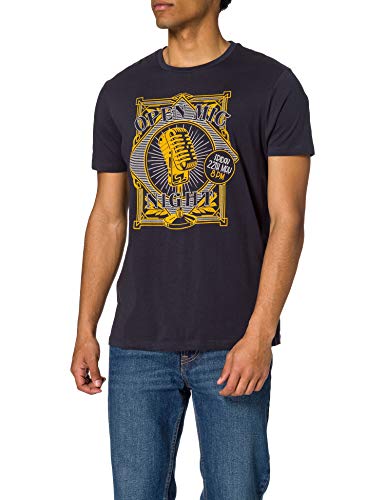 Springfield Camiseta Guitar, Azul Oscuro, XL para Hombre