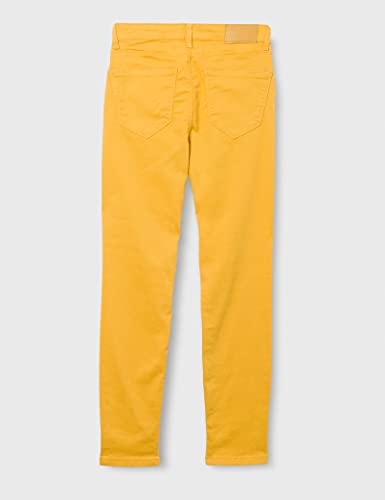 Springfield Pantalón Color Slim Cropped Eco Dye, Amarillo/off white, 36
