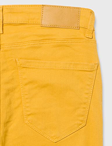 Springfield Pantalón Color Slim Cropped Eco Dye, Amarillo/off white, 36