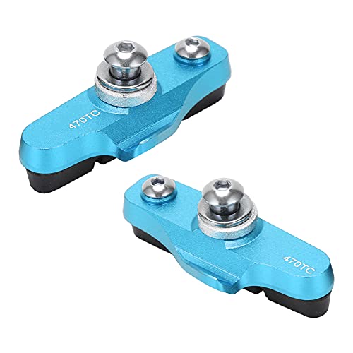 SPYMINNPOO 1 par de Pastillas de Freno de Bicicleta, Pastillas de Freno en V para Bicicleta, Zapatas de Freno de Bicicleta Plegables, Zapatos sin Ruido, Accesorios de Ciclismo(Azul)